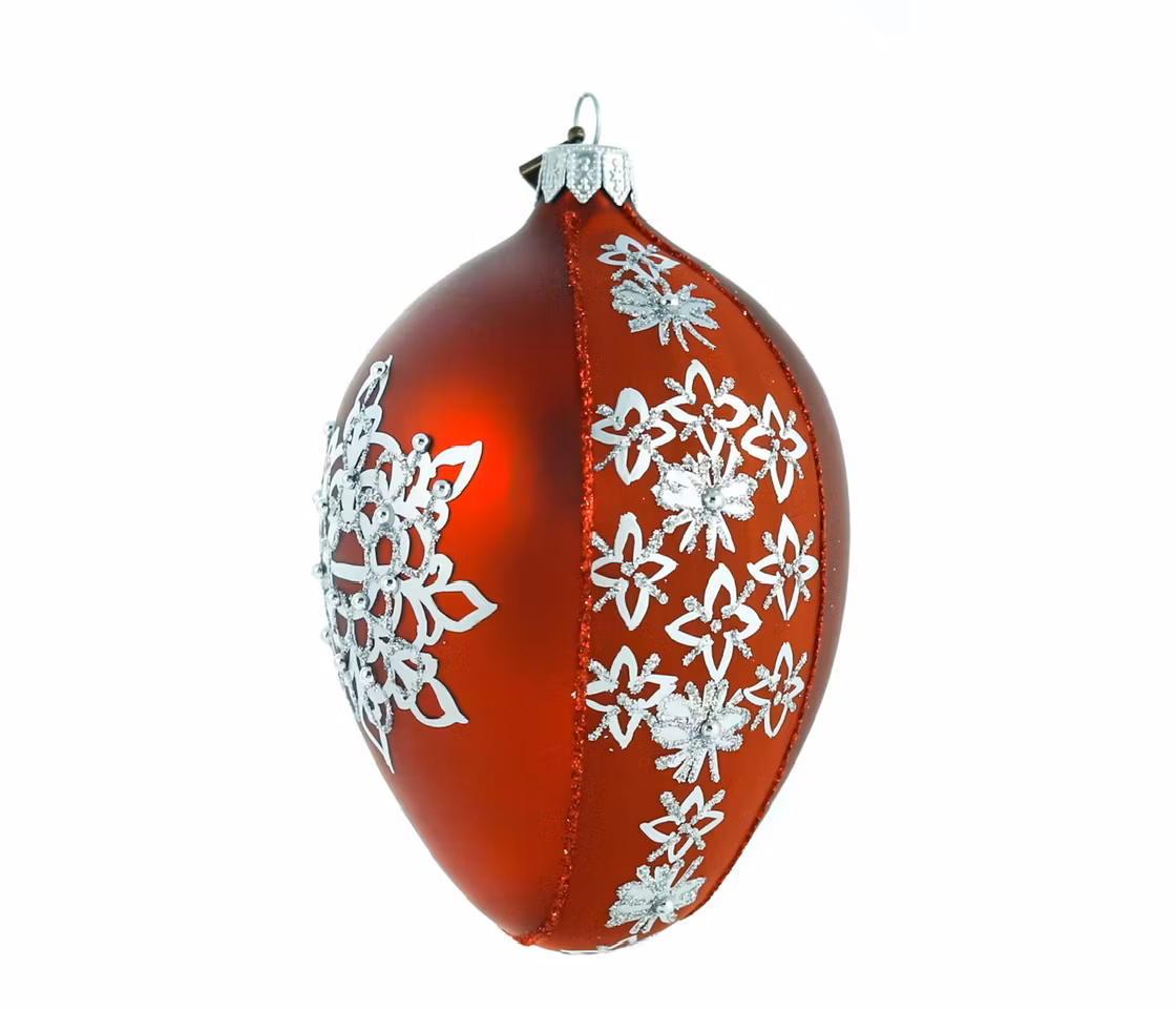 Sølja rødt glassornament 13 cm