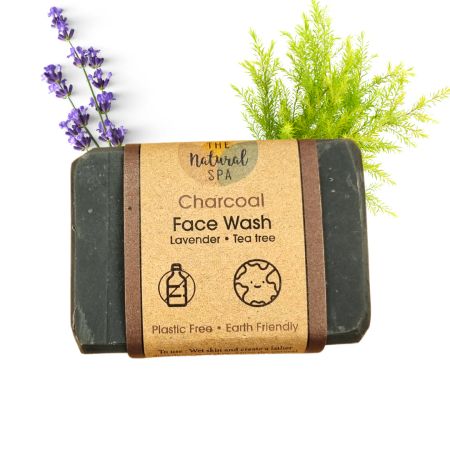 Ansikt-såpe kull med peeling, lavendel og tea-tree