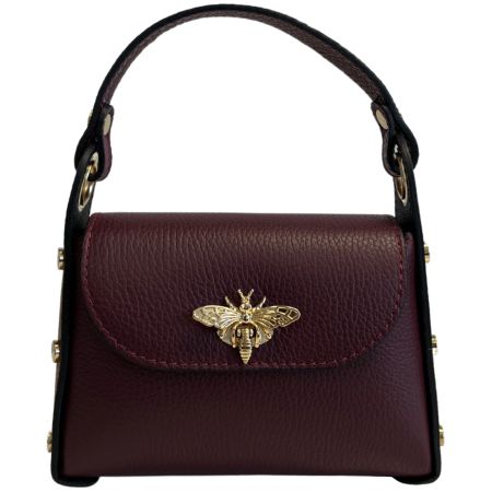 Viola bordeaux Italiensk skinnveske, håndlaget i Firenze