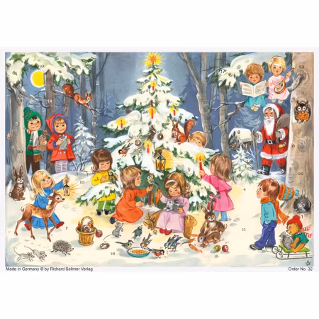 Adventskalender "Juletre i skogen" i papir