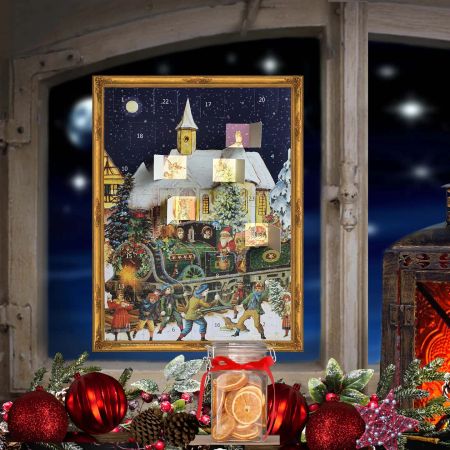 Adventskalender "Nissens tog" i papir