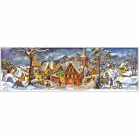 Adventskalender Panorama "Landsbyen" i papir
