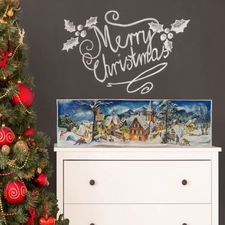Adventskalender Panorama "Landsbyen" i papir