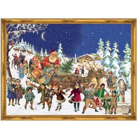 Adventskalender "Julenissen i reinsdyrslede" i papir