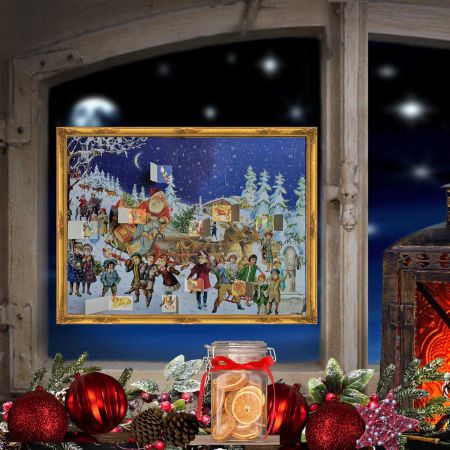 Adventskalender "Julenissen i reinsdyrslede" i papir