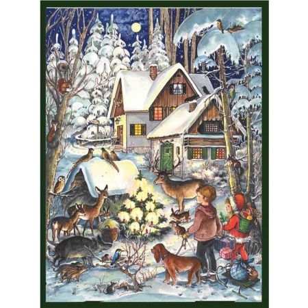 Adventskalender "Vinter med dyrene" i papir