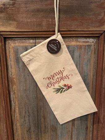 Vinpose Merry Christmas i kraftig bomullscanvas