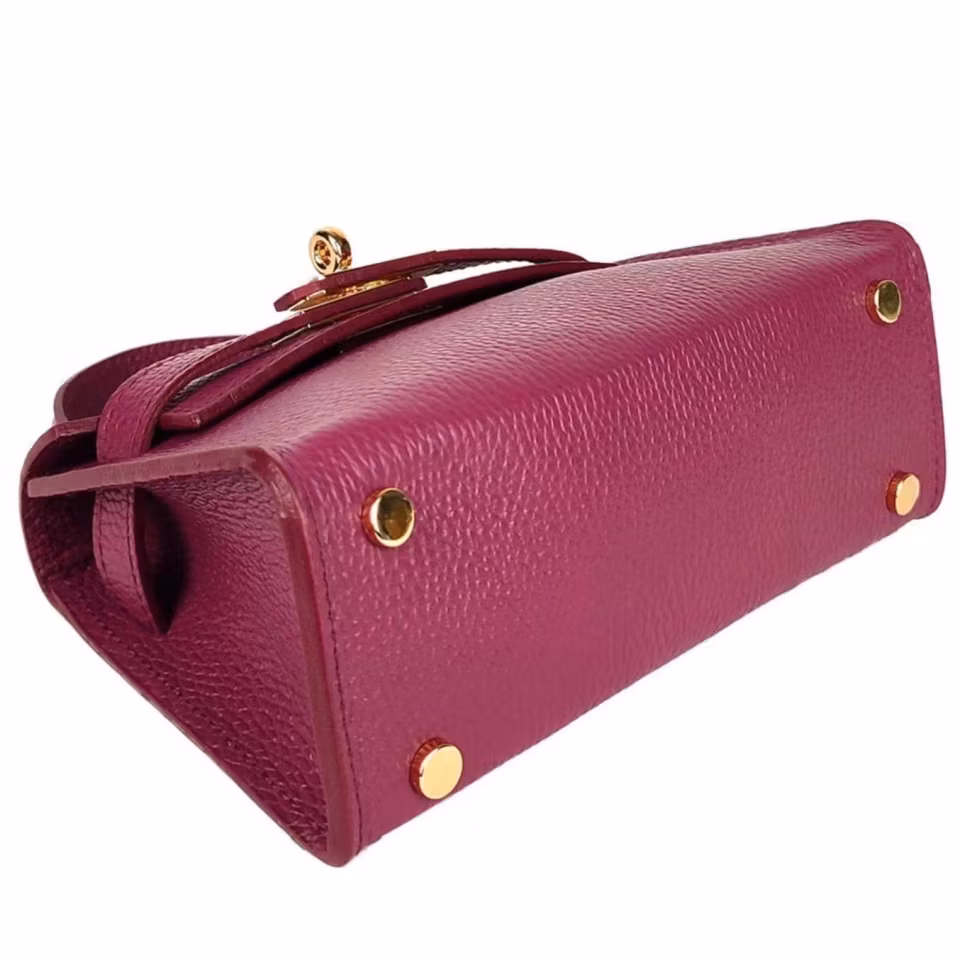 Alessandra taupe Italiensk Saffiano-skinnveske, håndlaget i Firenze