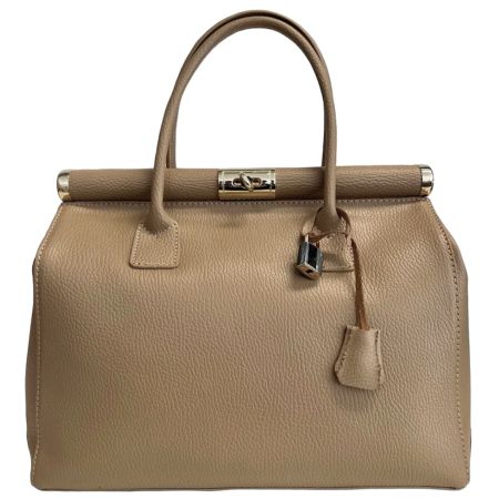 Giulia taupe Italiensk skinnveske, håndlaget i Firenze
