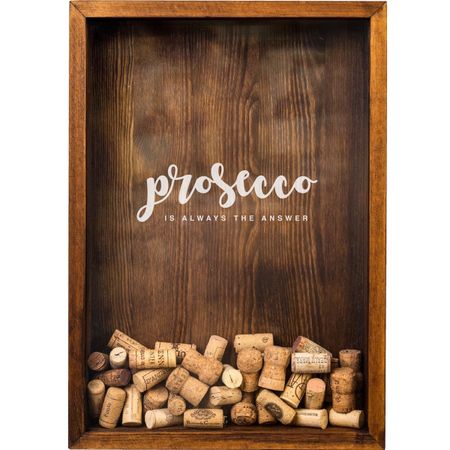 The Corkbox, Prosecco is always the answer kork-ramme i vallnøtt farge