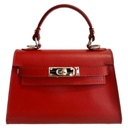 Alessandra rød Italiensk skinnveske Saffiano, håndlaget i Firenze