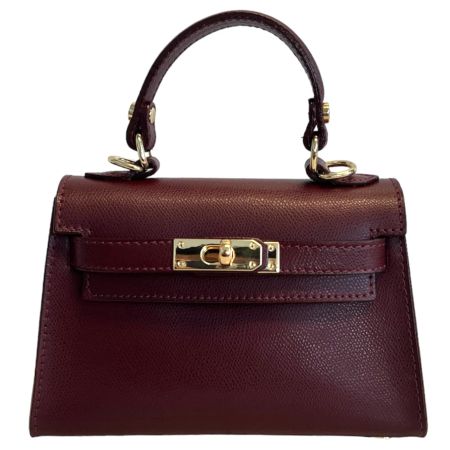 Alessandra bordeaux Italiensk Saffiano-skinnveske, håndlaget i Firenze