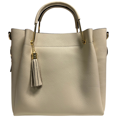 Fiona beige Italiensk skinnveske, håndlaget i Firenze