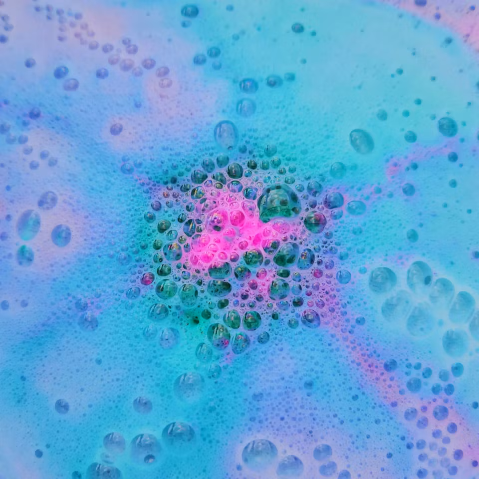 Candy soak badebombe med skum, 7 cm.