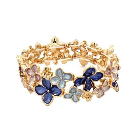 Armbånd med håndmalte blomster, i flere farger