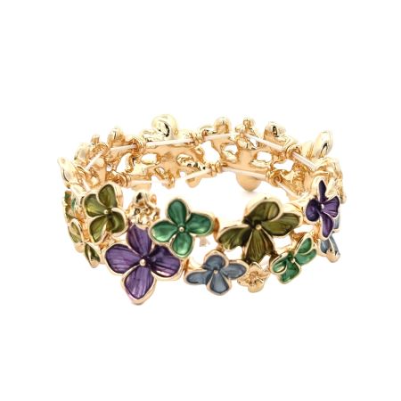 Armbånd med håndmalte blomster, i flere farger
