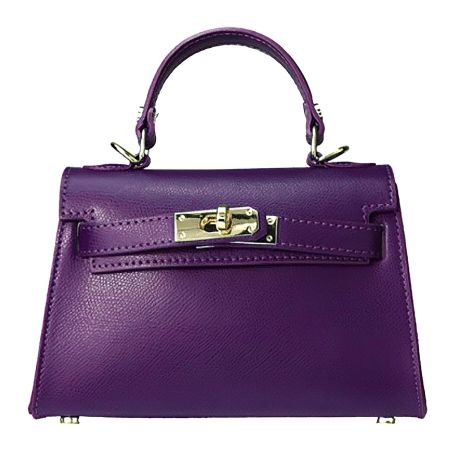 Alessandra lilla Italiensk Saffiano-skinnveske, håndlaget i Firenze