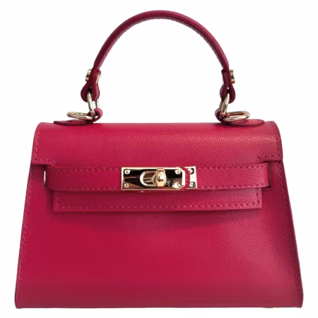 Alessandra fuchsia Italiensk Saffiano-skinnveske, håndlaget i Firenze