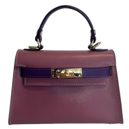 Alessandra antikk rosa/lilla Italiensk Saffiano-skinnveske, håndlaget i Firenze