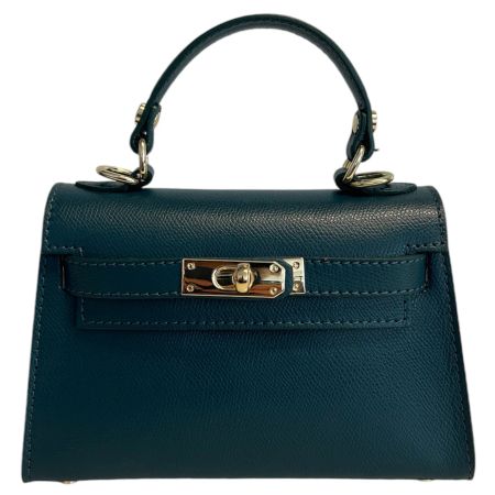 Alessandra teal Italiensk Saffiano-skinnveske, håndlaget i Firenze