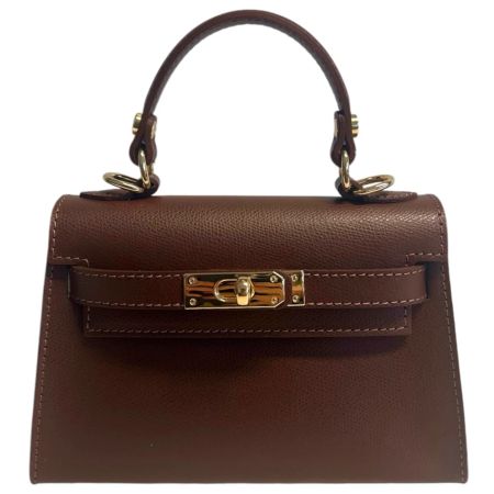 Alessandra marrone Italiensk Saffiano-skinnveske, håndlaget i Firenze