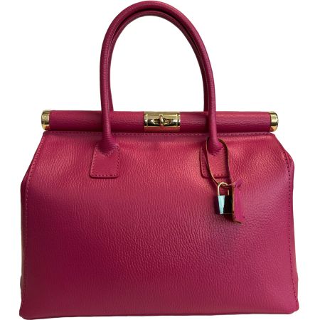 Giulia fuchsia Italiensk skinnveske, håndlaget i Firenze