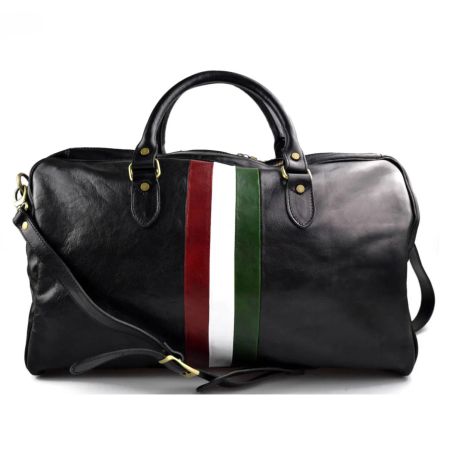 Enzo svart Italiensk skinnbag, håndlaget i Firenze