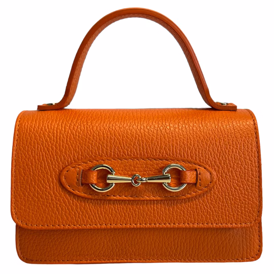 Sofia oransje Italiensk skinnveske, håndlaget i Firenze