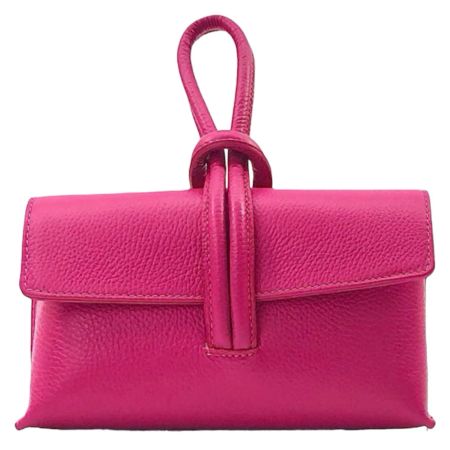 Adele fuchsia italiensk skinnveske, håndlaget i Firenze