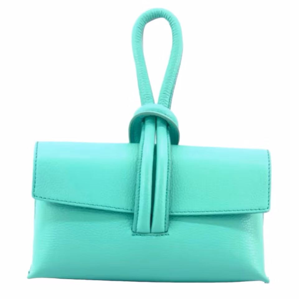 Adele mintgrønn italiensk skinnveske, håndlaget i Firenze