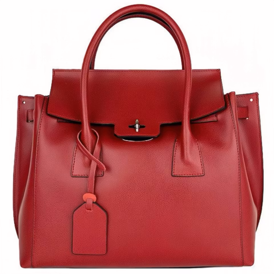 Italiensk rød Saffiano-skinnveske Vittoria håndlaget i Firenze