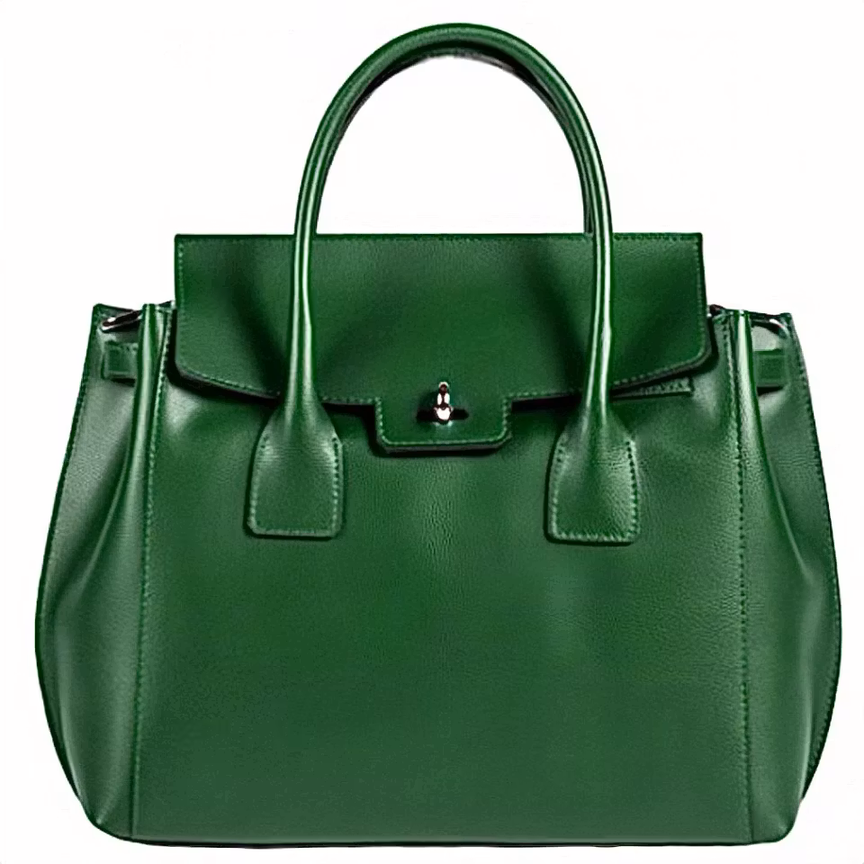 Italiensk smaragdgrønn Saffiano-skinnveske Vittoria håndlaget i Firenze