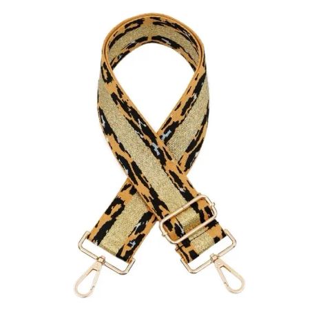 Håndlagde Striped Leopard veskestropper i flere farger fra Italia