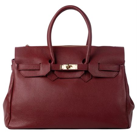 Bianca bordeaux italiensk skinnveske, håndlaget i Firenze