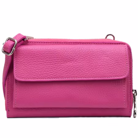 Carmen italiensk fuchsia skinnveske, håndlaget i Firenze