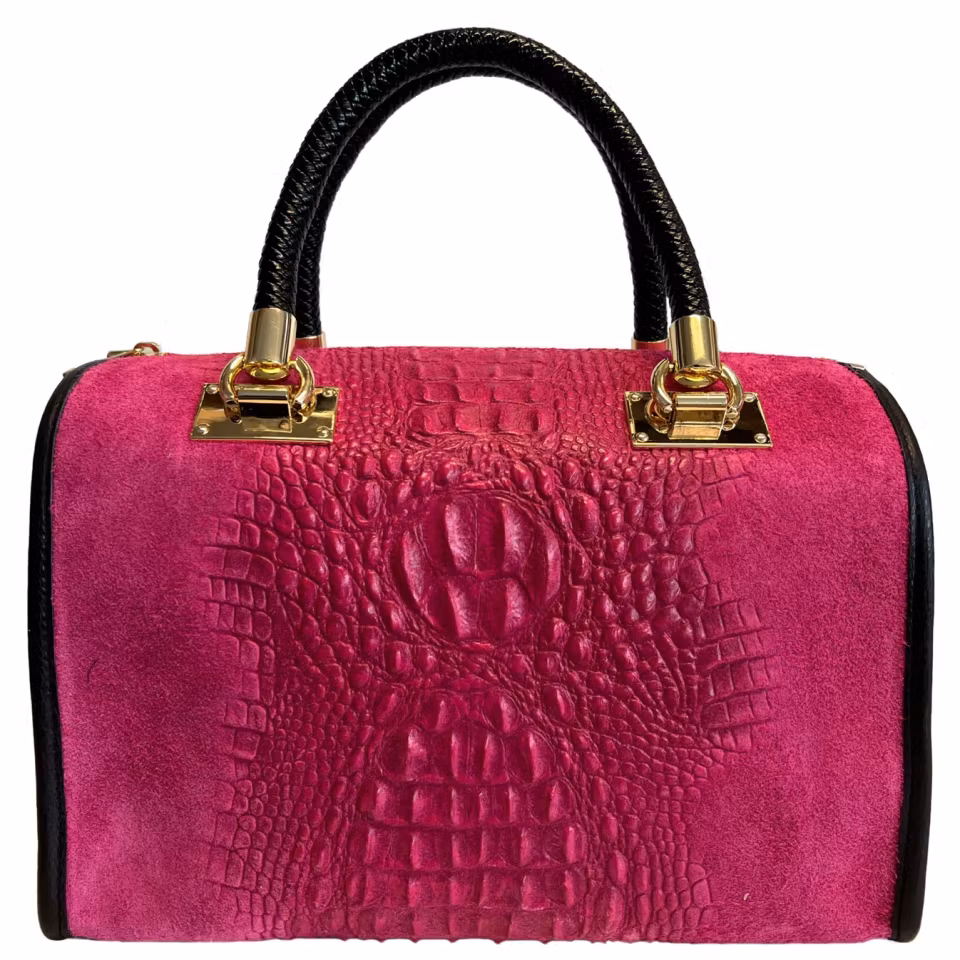 Italiensk fuchsia skinnveske Kesia, håndlaget i Firenze