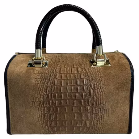 Italiensk taupe skinnveske Kesia, håndlaget i Firenze