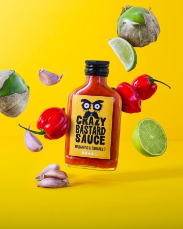 Crazy Bastard chilisaus Habanero og Tomatillo
