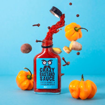 Crazy Bastard chilisaus Scotch bonnet og karibiske krydder