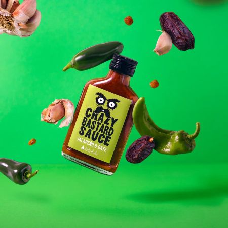 Crazy Bastard chilisaus Jalapeño og dadler