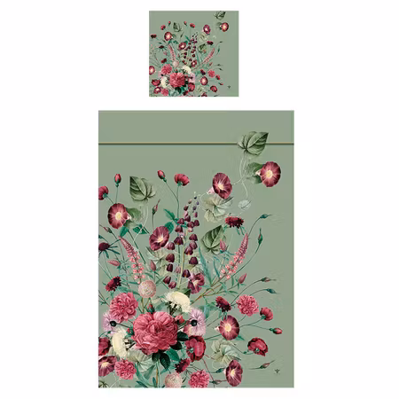 Blossom Garden økologisk bomull dynetrekk 200cm med pynteputetrekk