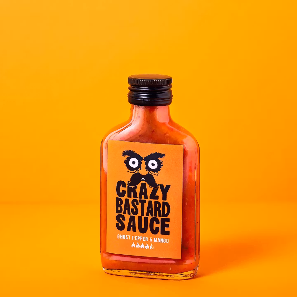 Crazy Bastard chilisaus Ghost Pepper og Mango