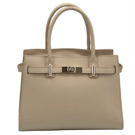 Gina taupe italiensk skinnveske, håndlaget i Firenze