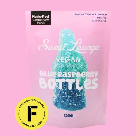 Sweet Lounge blå bringebær-flasker
