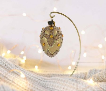 Rav-egget, 7 cm hånddekorert glassegg
