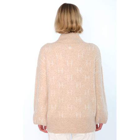 Hést FAM light beige melange kort genser