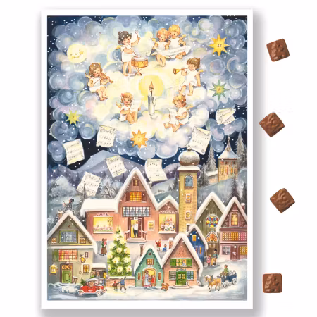 Adventskalender m/sjokolade "Englekonsert" i papir