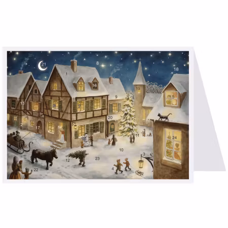 Adventskalender i vykortsstorlek, 9 designer