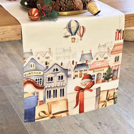 Bordløper med søtt julemotiv 100% bomull
