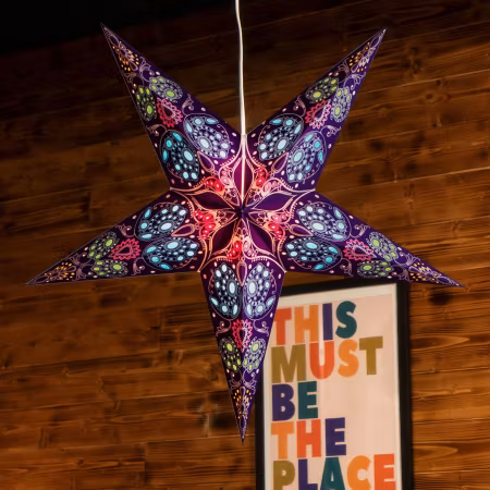 Adventstjerne Damask Koboltblå, 60cm